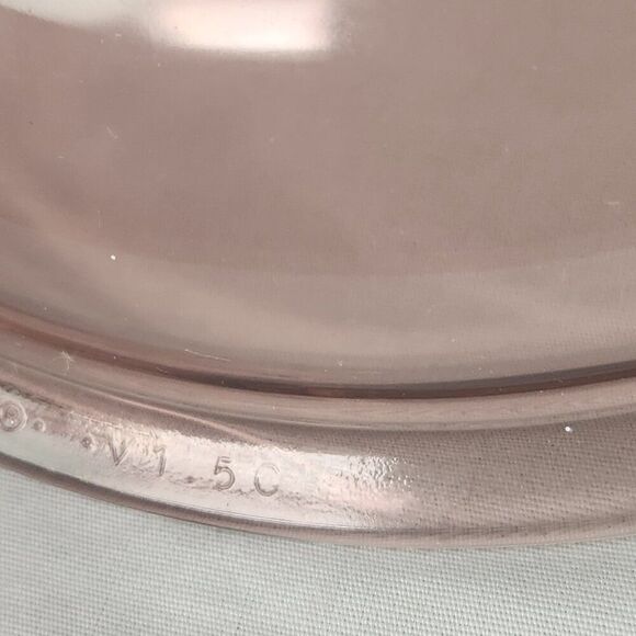 Pyrex Lid V 1 5 C Glass Lid 7" Rose Cranberry Pink Replacement VTG - Picture 4 of 5